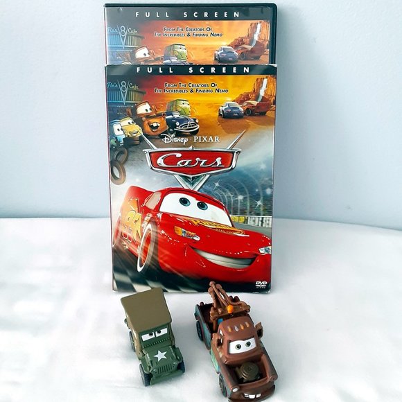 Disney Pixar DVD Cars 2006 Release Plus 2 Mattel Cars; Jeep & Mater Tow Truck - Picture 2 of 8